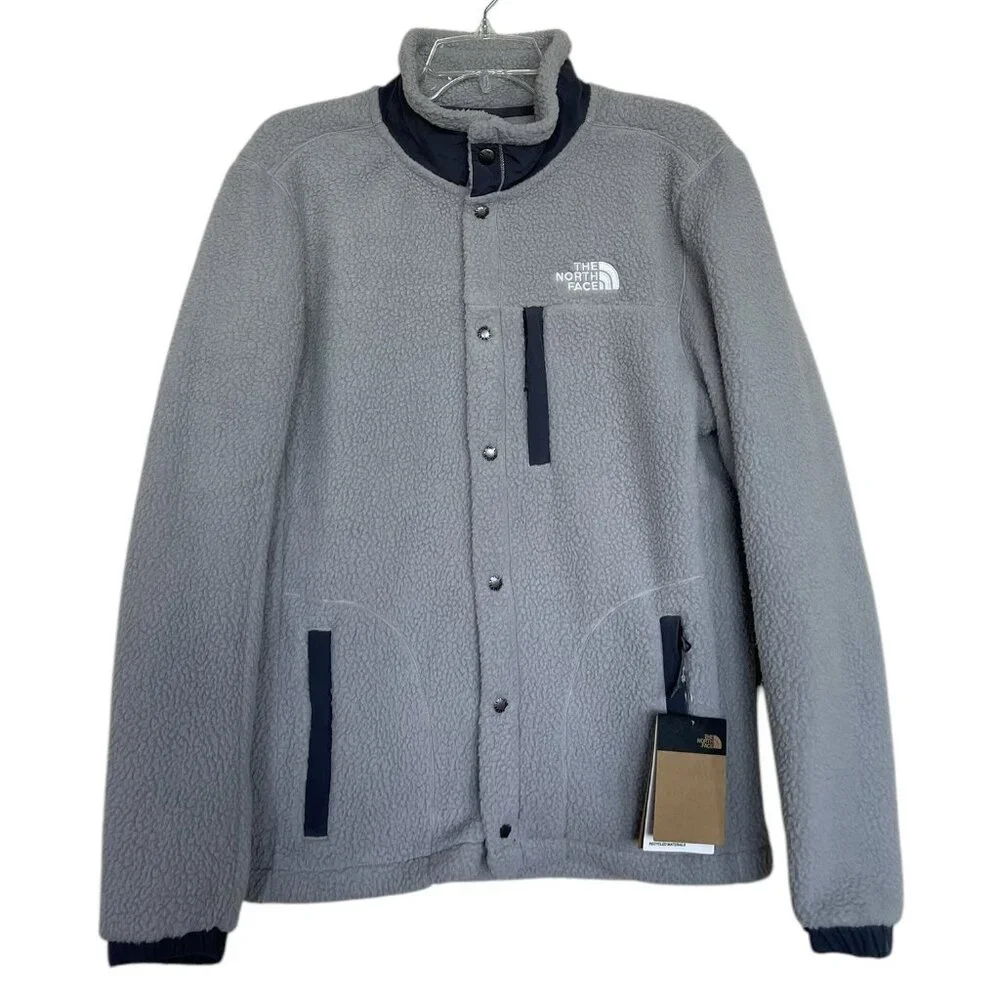 The NORTH FACE Parkview Mens Fleece Jacket Size Small Gray Deep Pile‎